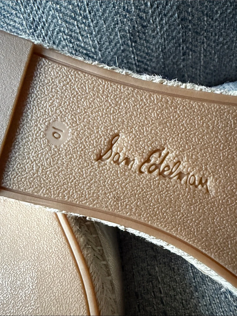 Sam Edelman Kenley Gold Leather Rounded Toe Slip On Espadrilles Flats Size: 10